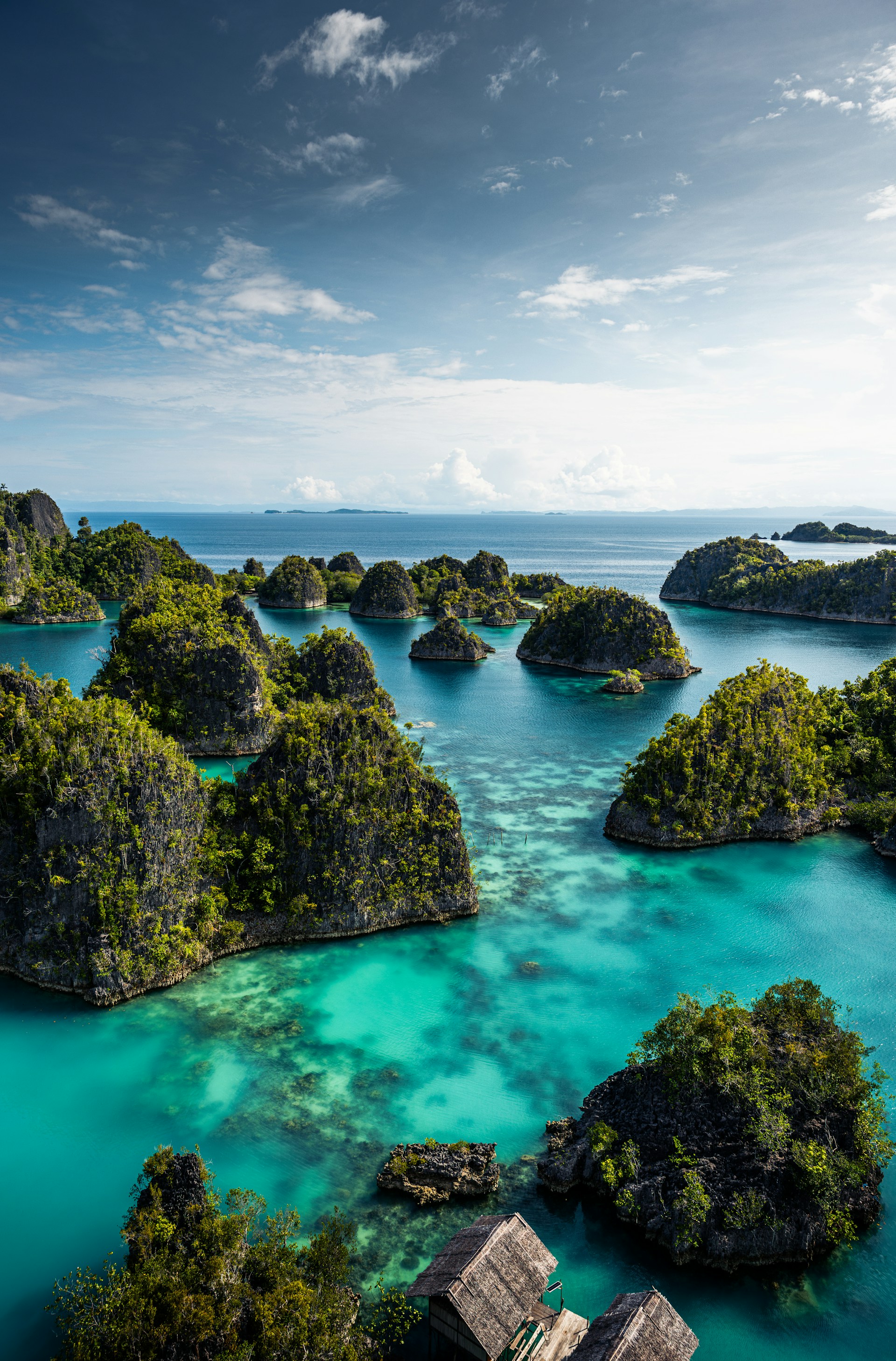 Raja Ampat limestone islands and turquoise water
