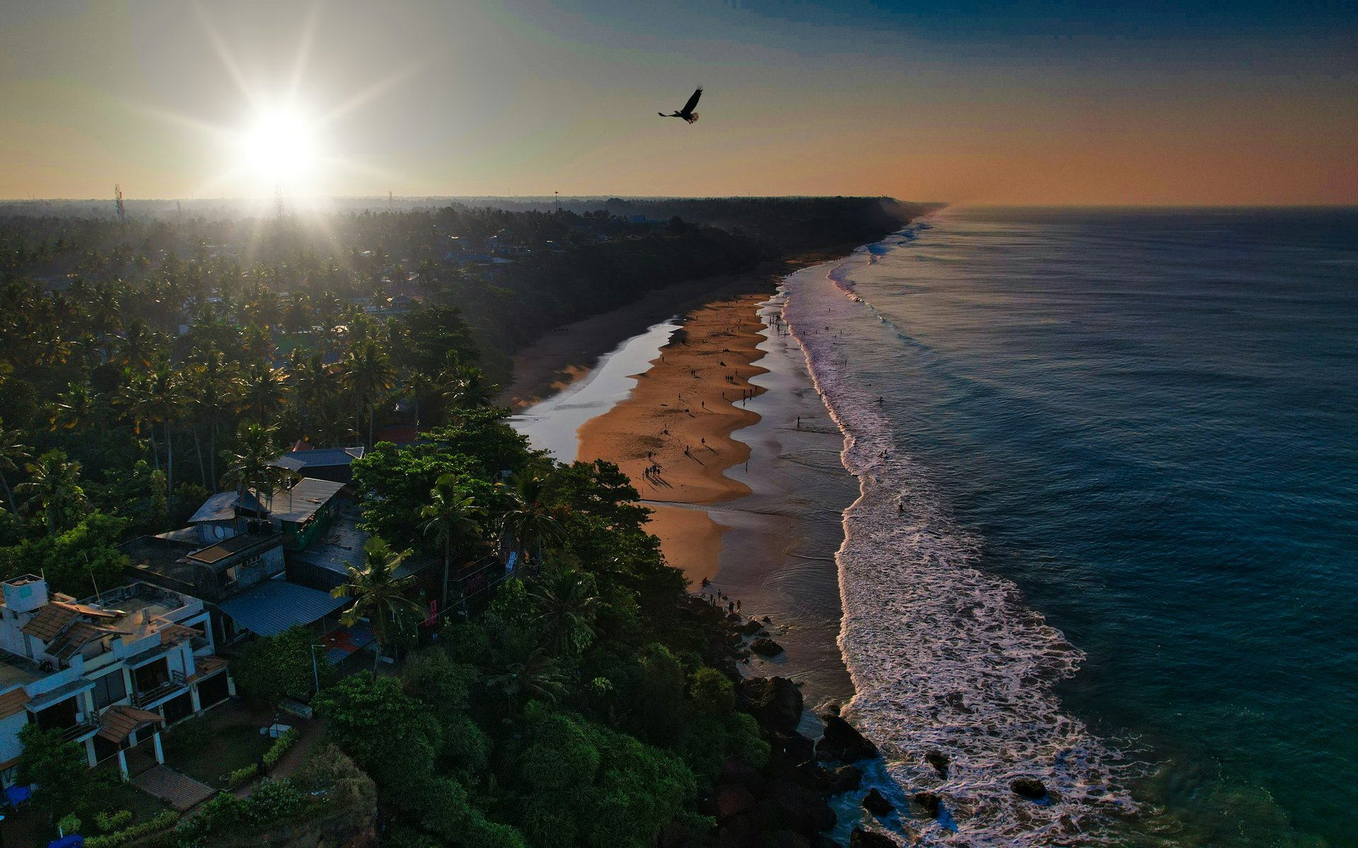 Varkala cliff at golden hour